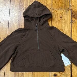 Lululemon Brown Scuba Oversized 1/2 Zip Hoodie M/L